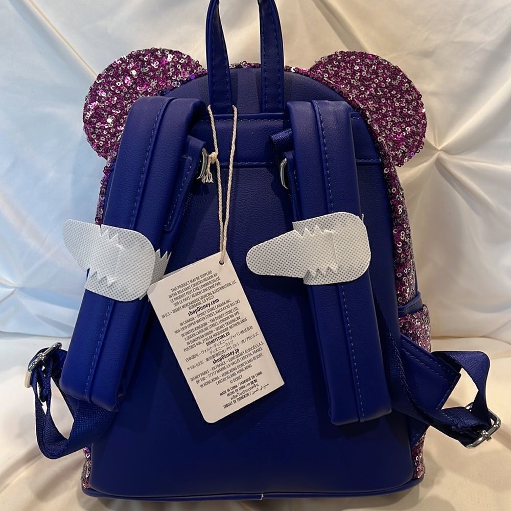 Loungefly Disneyland Paris 30th Anniversary Castle Sequin Backpack NWT - Picture 9 of 11